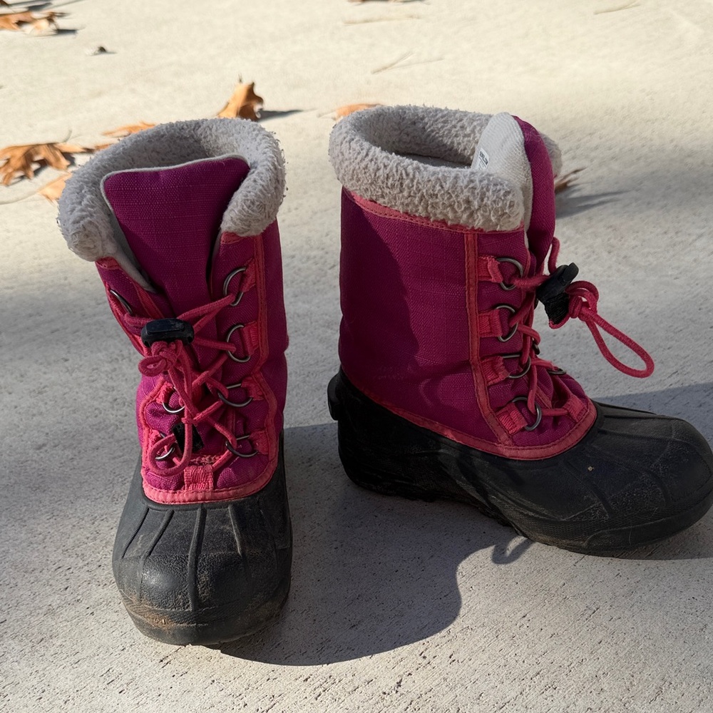 SOREL Pink and Black Winter Boots